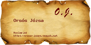 Orsós Józsa névjegykártya